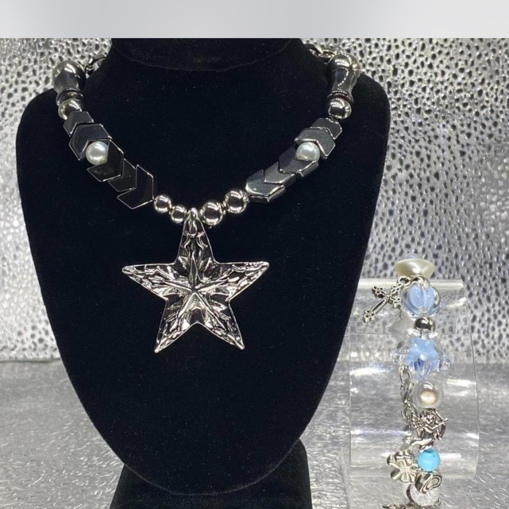 Silver ^^^ Lone Star  * Pendant Necklace \ Bracelet collection ***